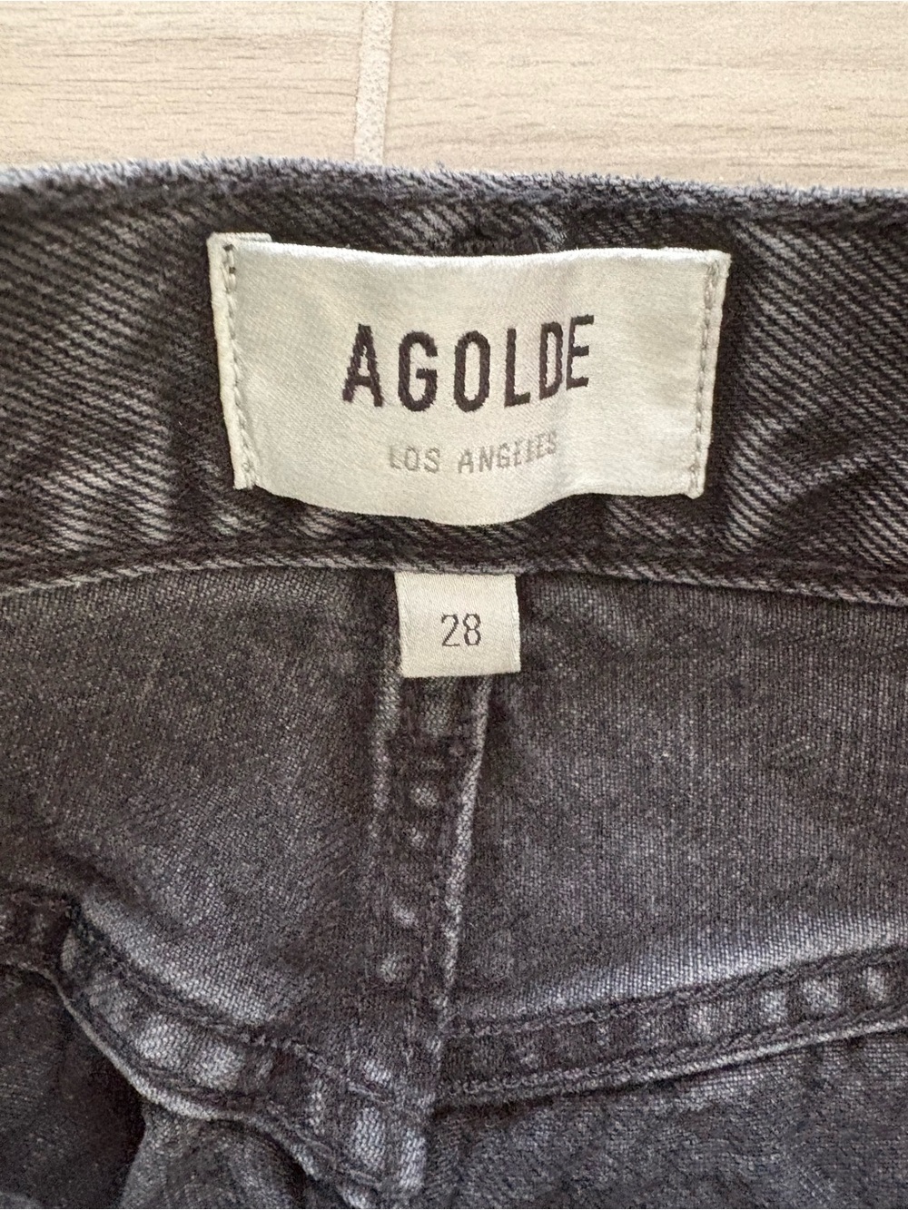 Agolde Riley Black Cropped High Rise Straight Jeans - Picture 4 of 5